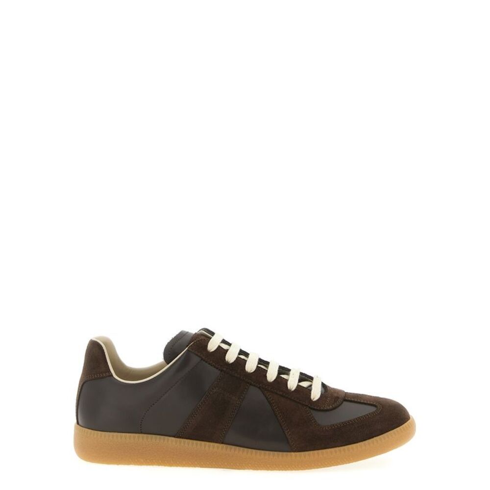 Maison Margiela Brown Calfskin Athletic Men's Sneakers